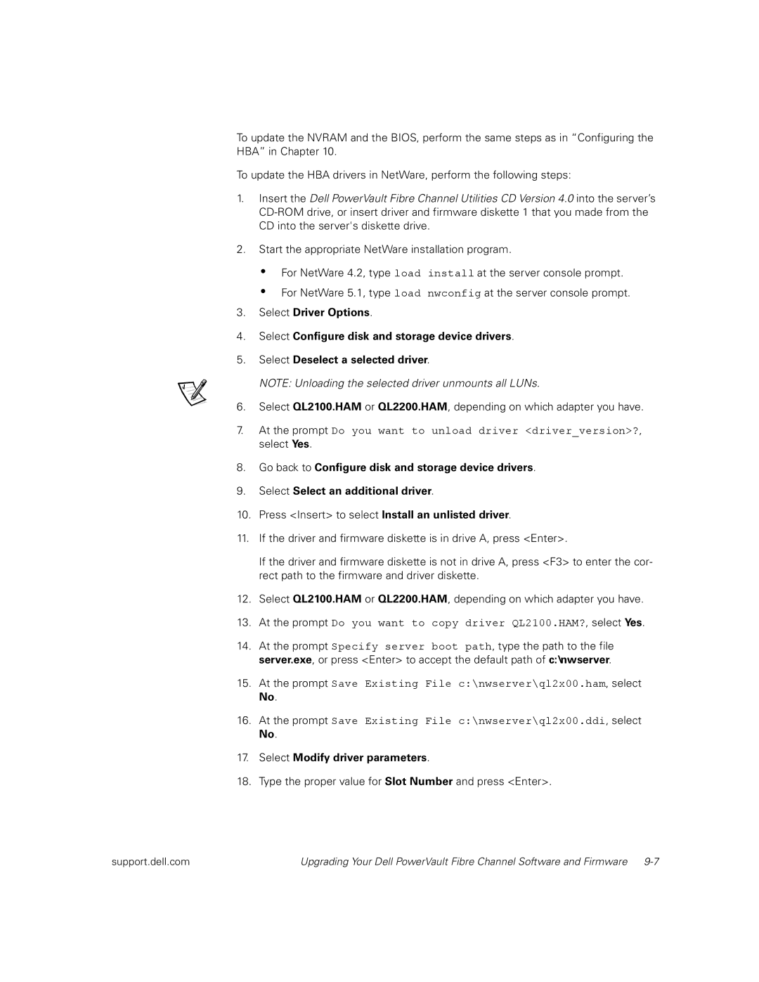 Dell 630F, 650F, 651F manual Select Modify driver parameters 