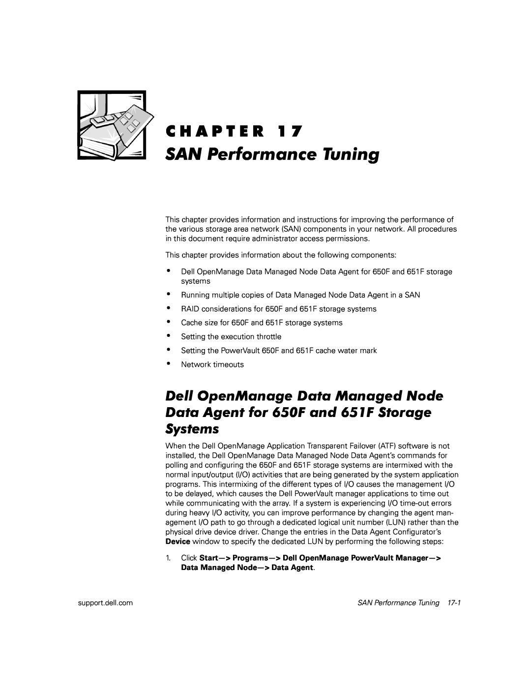 Dell 651F, 650F manual SAN Performance Tuning, C H A P T E R 1 