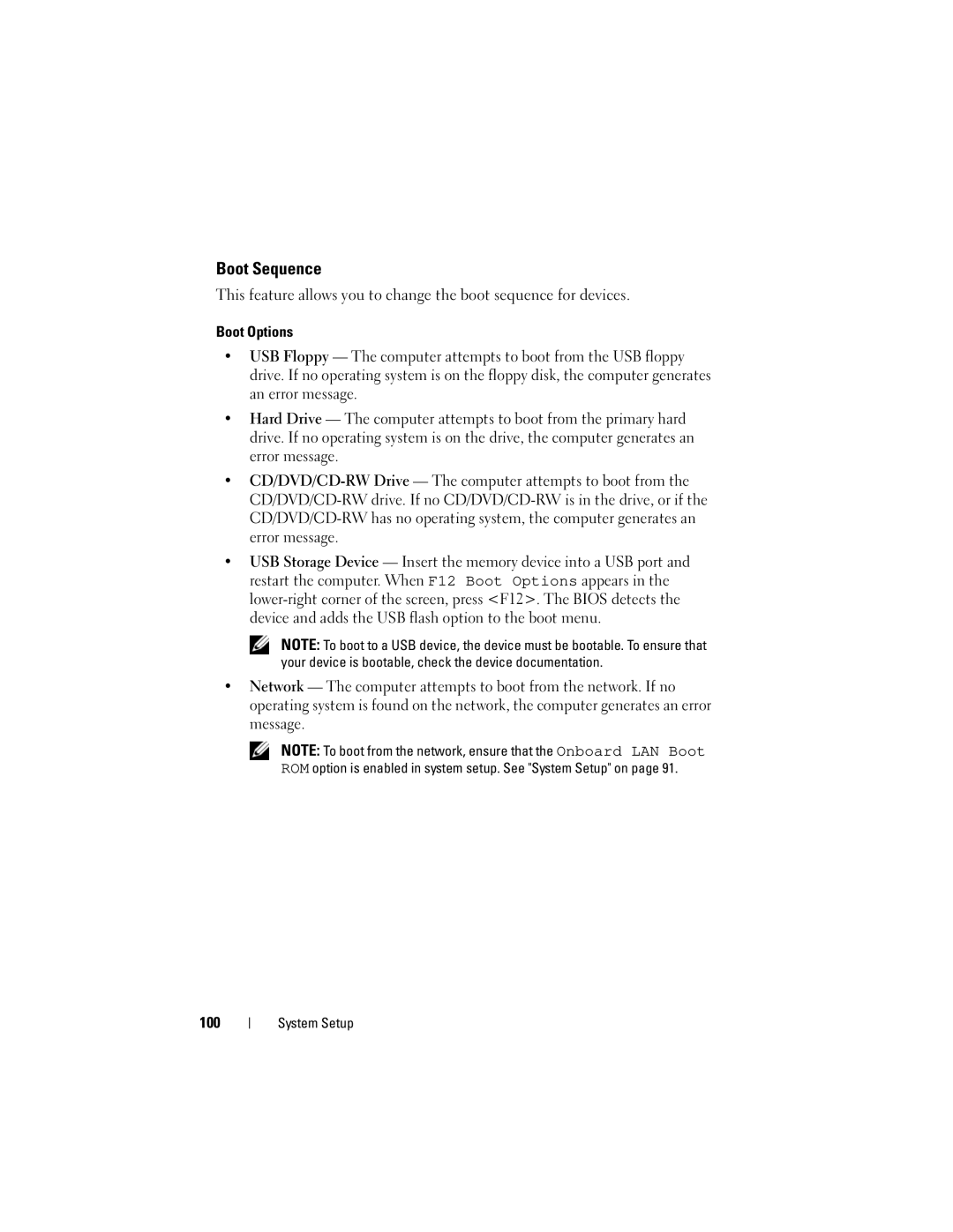 Dell 660, D11M002 owner manual Boot Sequence 