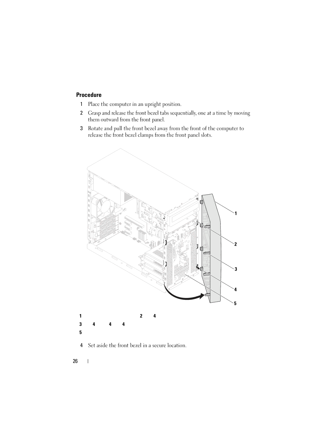 Dell D11M002, 660 owner manual Set aside the front bezel in a secure location 