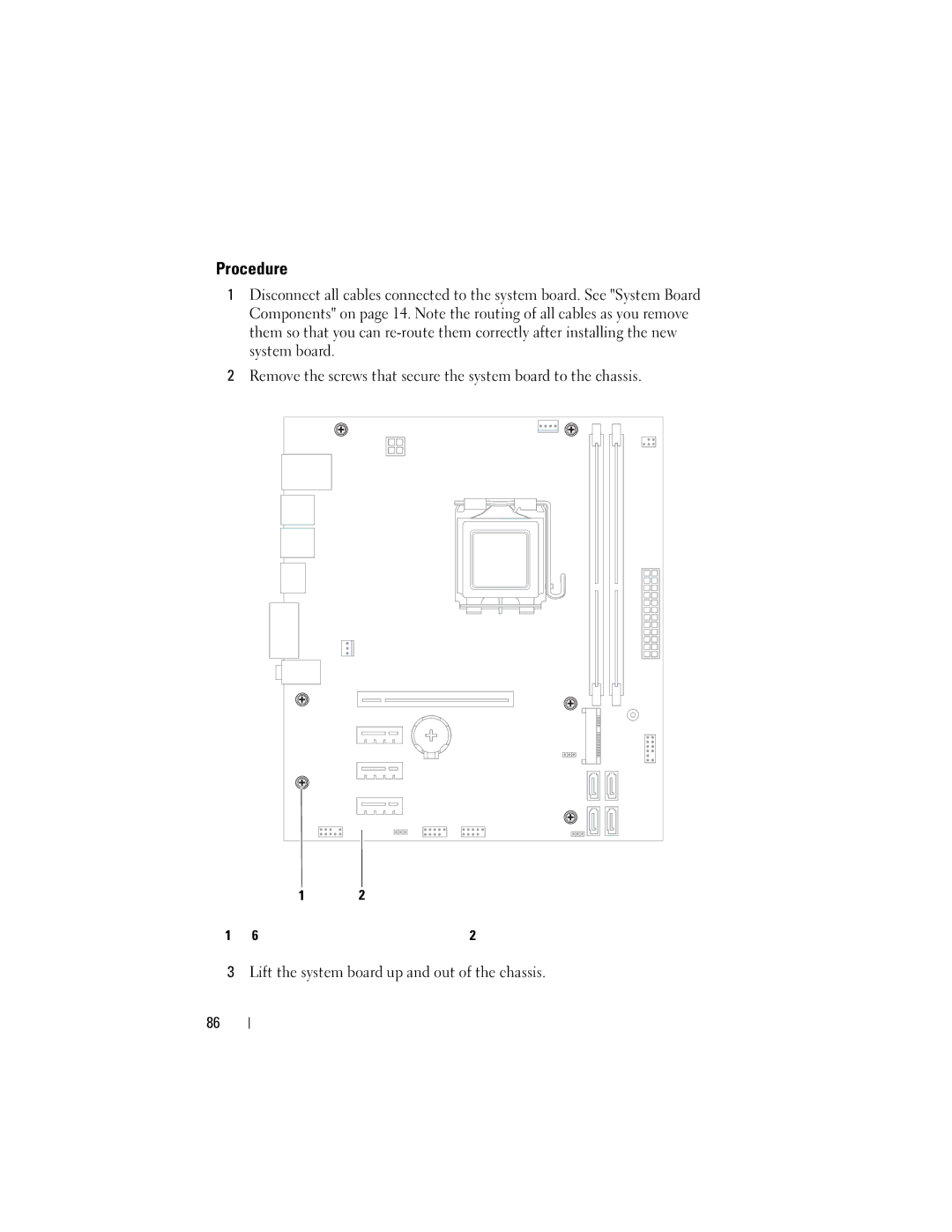 Dell D11M002, 660 owner manual Lift the system board up and out of the chassis 