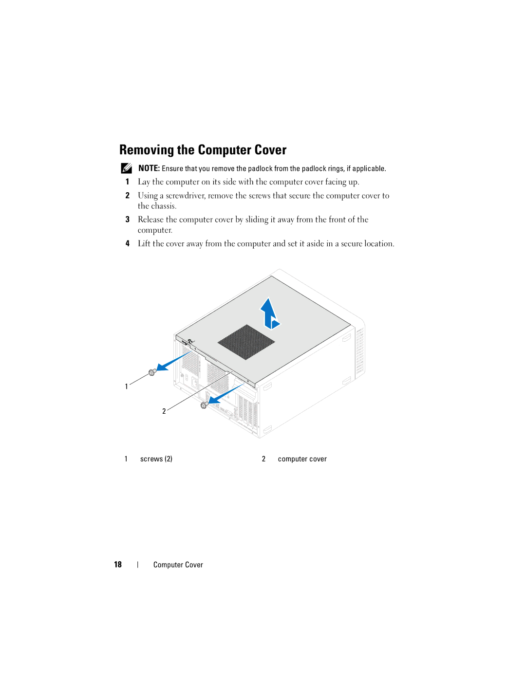 Dell 660 owner manual Removing the Computer Cover 