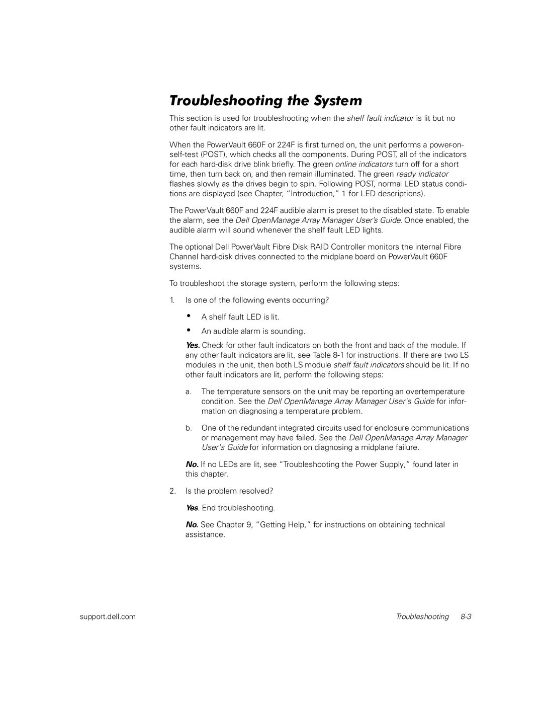 Dell 224F, 660F manual Is the problem resolved? Yes. End troubleshooting 