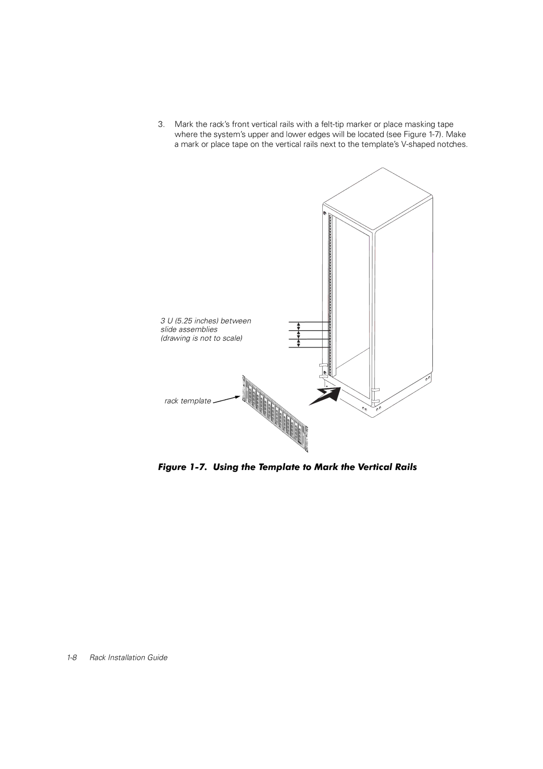 Dell 660F. 224F manual Using the Template to Mark the Vertical Rails 