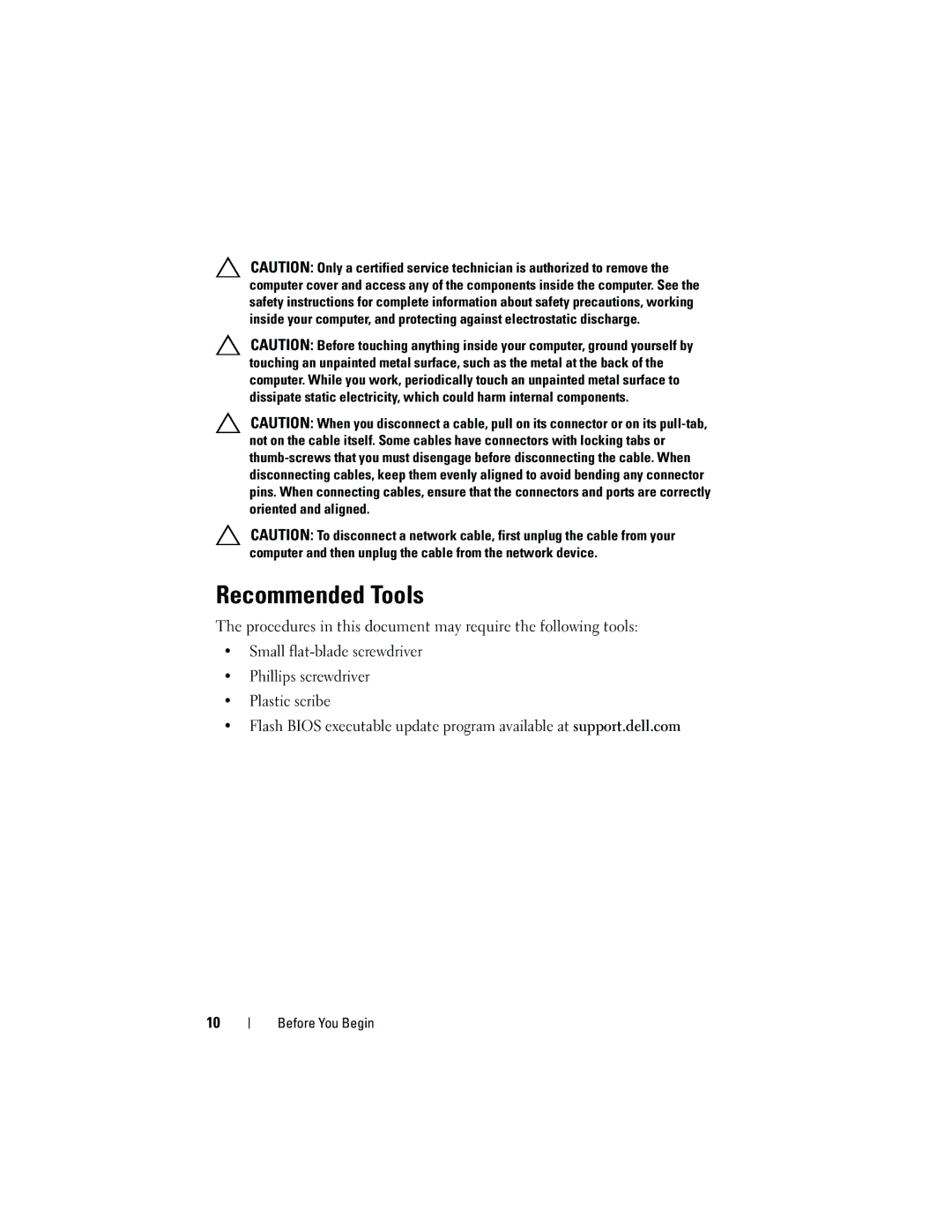 Dell 660S manual Recommended Tools, Procedures in this document may require the following tools 