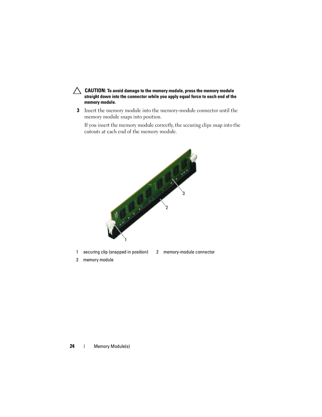 Dell 660S manual Memory module Memory Modules 