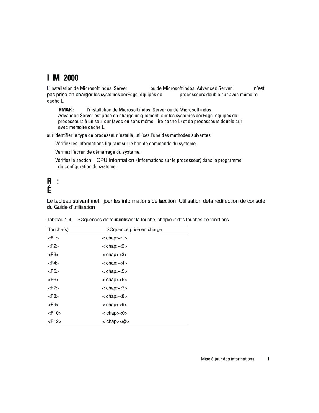 Dell 6800 manual Installation de Microsoft Windows 