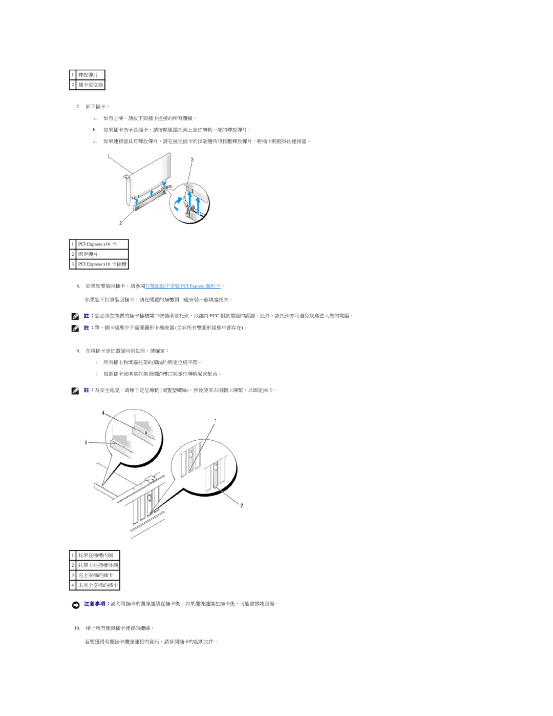 Dell 690 manual PCI Express x16 卡插槽 