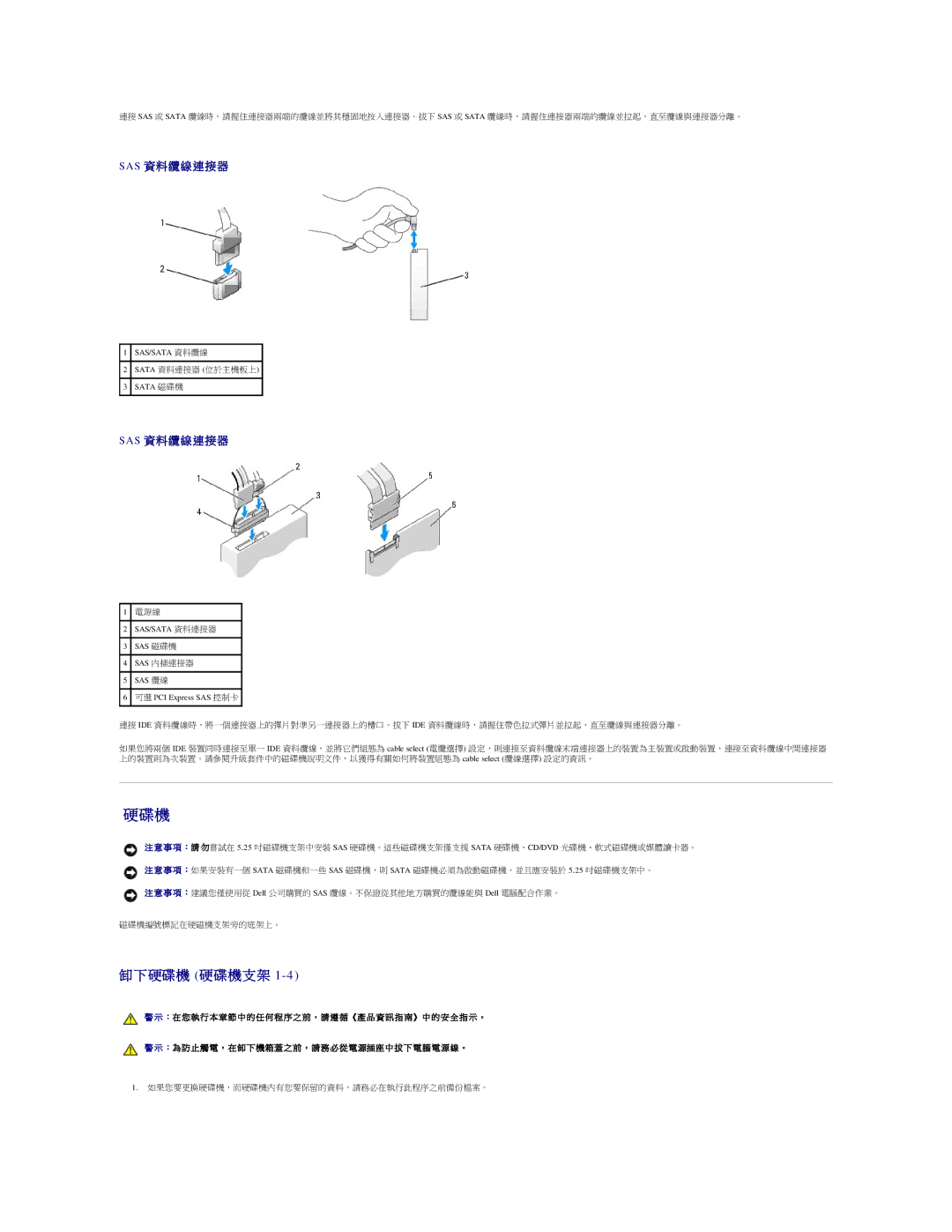 Dell 690 manual 硬碟機, 硬碟 機 硬 碟 機 支 架 