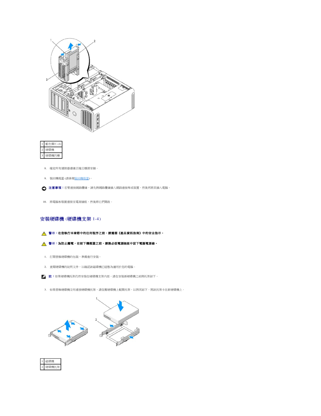 Dell 690 manual 硬碟 機 硬 碟 機 支 架 