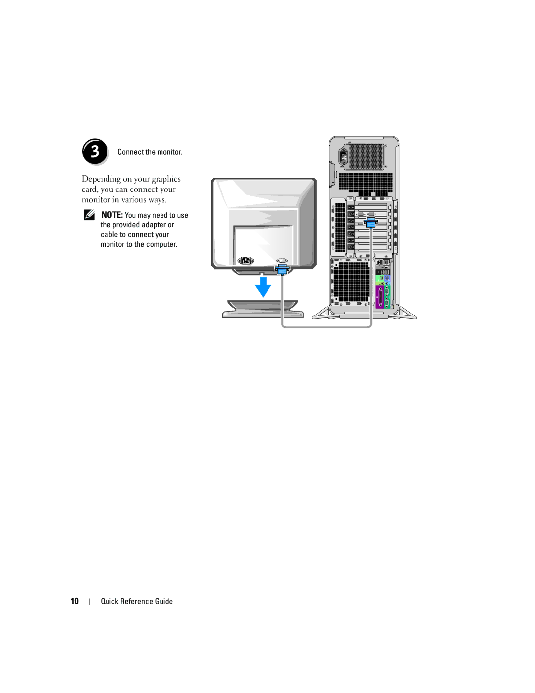 Dell 690 manual Connect the monitor 