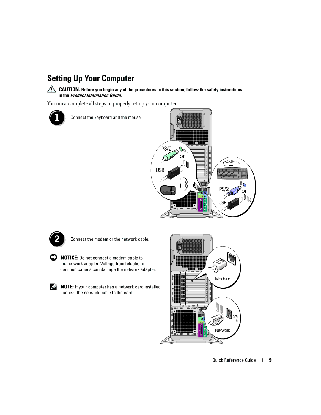 Dell 690 manual Setting Up Your Computer 