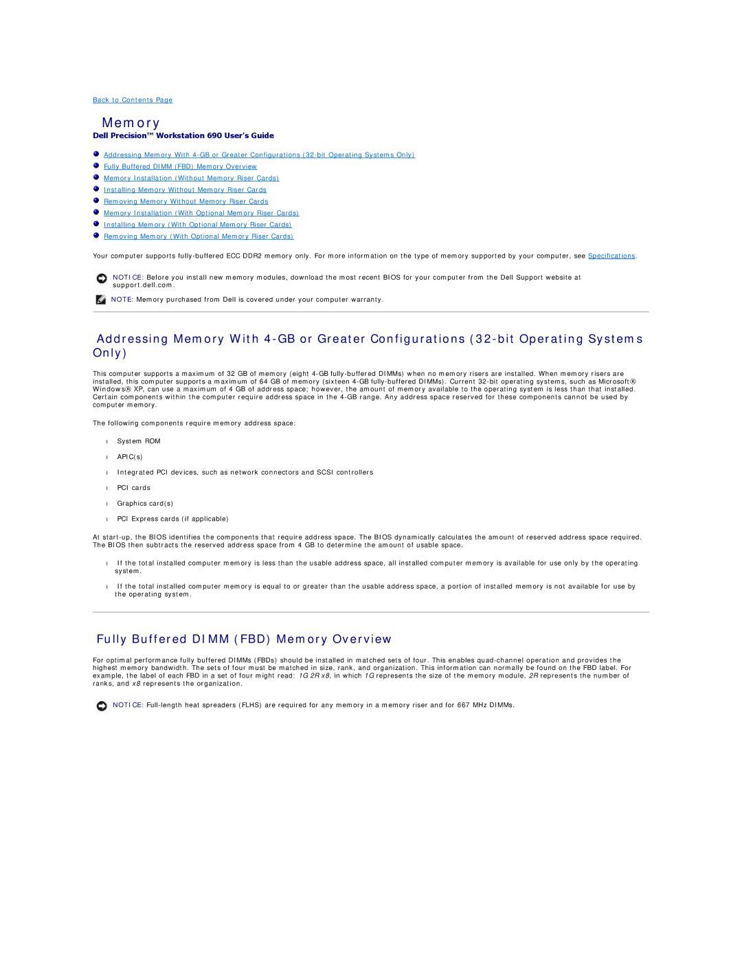 Dell 690 manual Fully Buffered Dimm FBD Memory Overview 