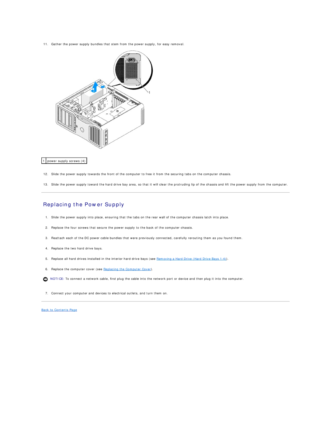 Dell 690 manual Replacing the Power Supply 