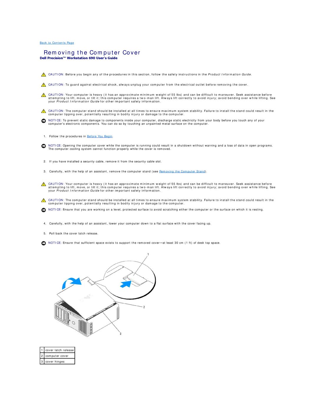 Dell 690 manual Removing the Computer Cover 