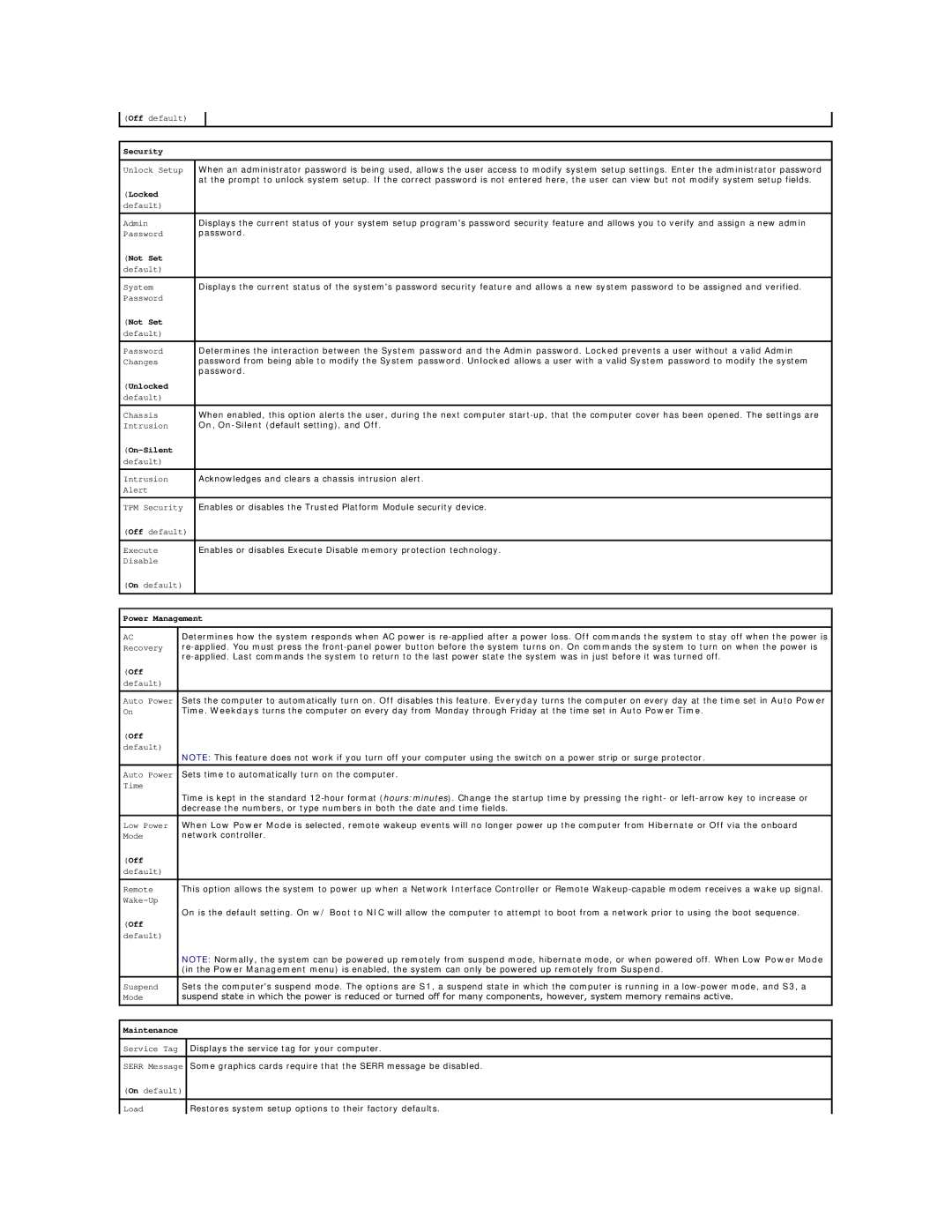 Dell 690 manual Security 