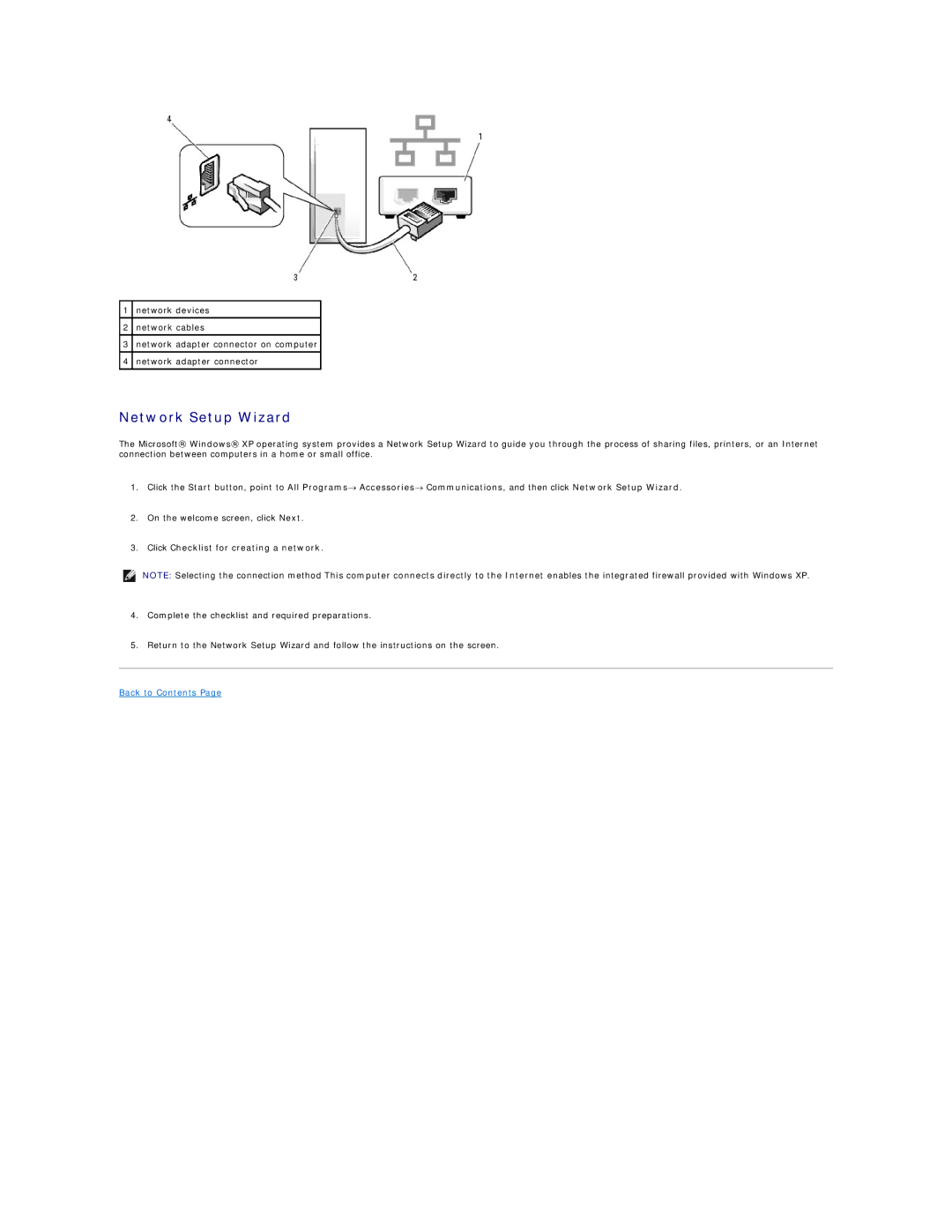 Dell 690 manual Network Setup Wizard, Click Checklist for creating a network 