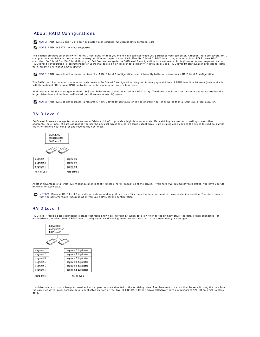 Dell 690 manual About RAID Configurations, RAID Level 