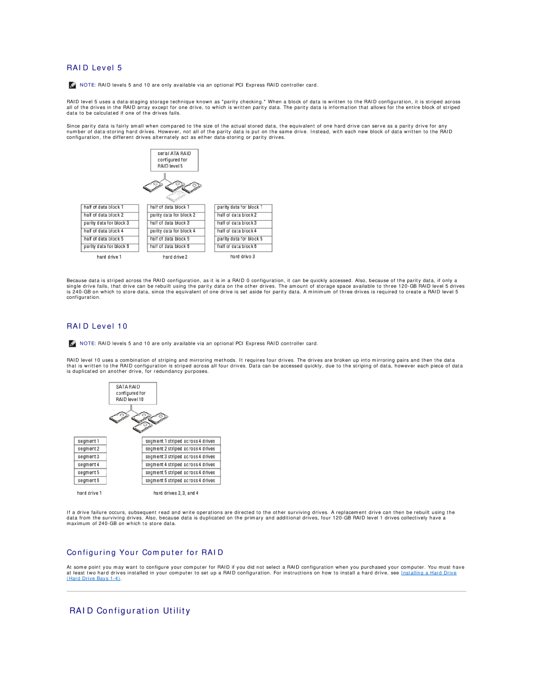 Dell 690 manual RAID Configuration Utility, Configuring Your Computer for RAID 