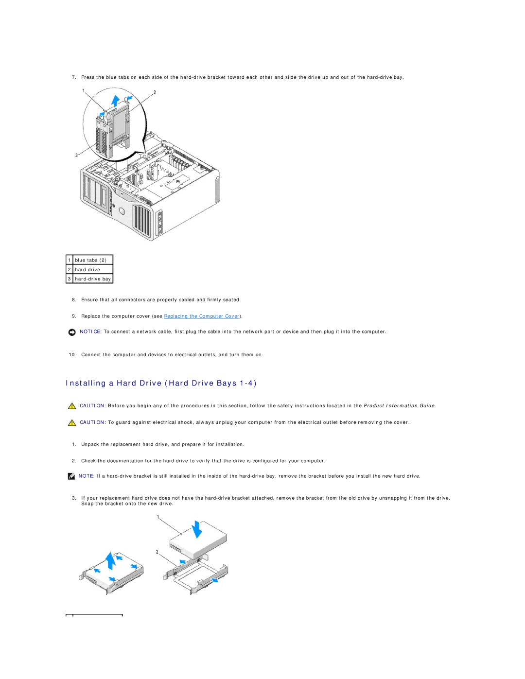 Dell 690 manual Installing a Hard Drive Hard Drive Bays 