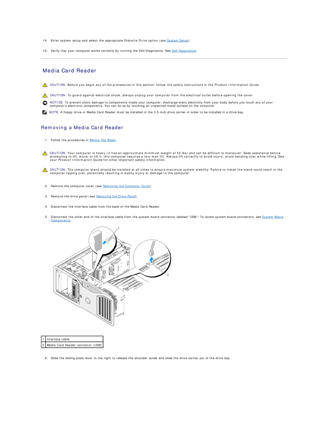 Dell 690 manual Removing a Media Card Reader 