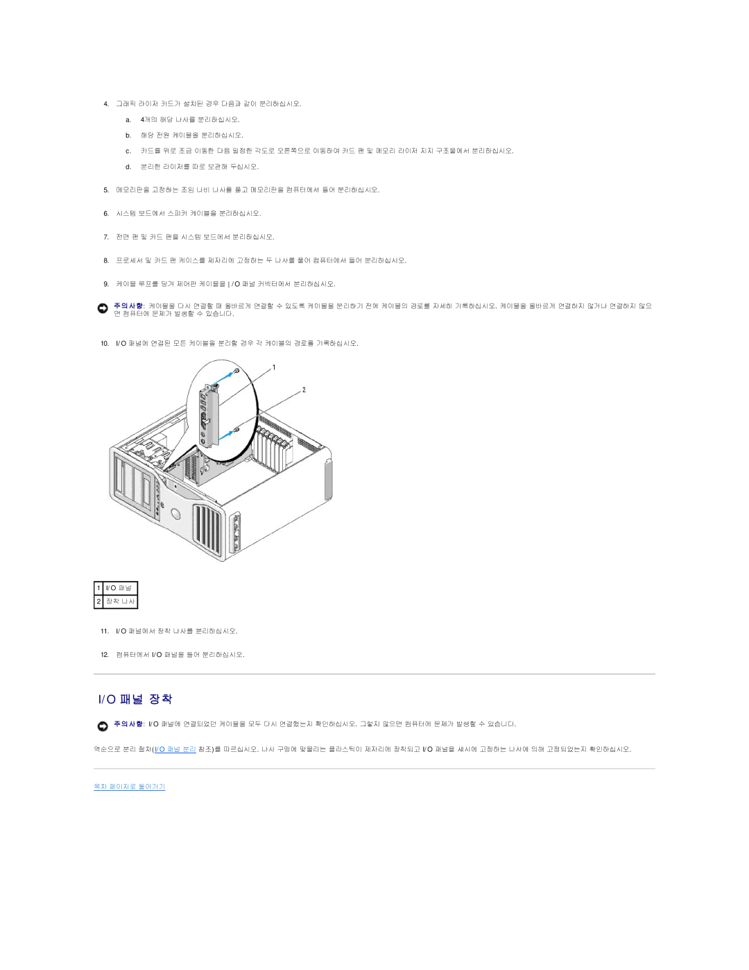 Dell 690 manual 패널 장착 