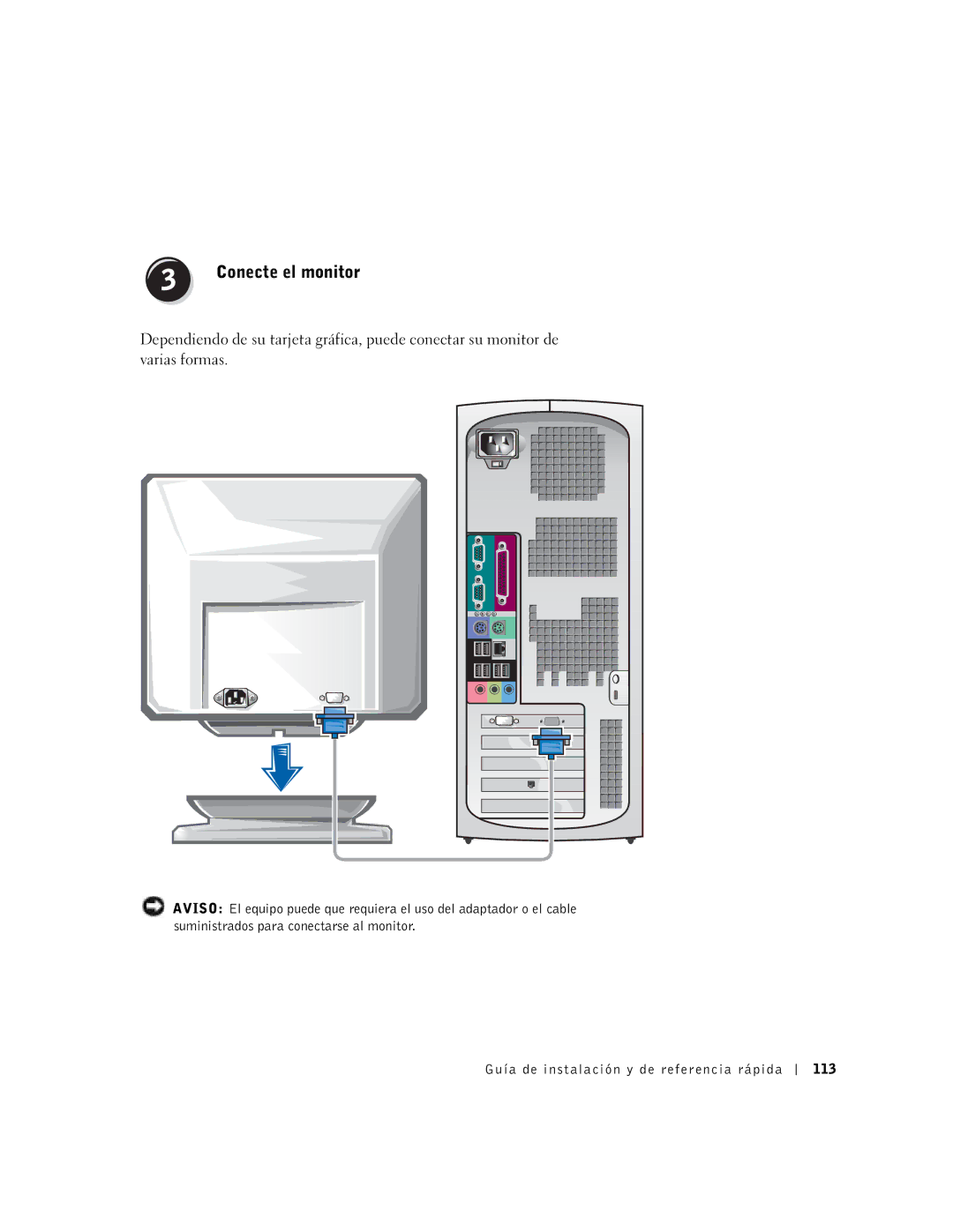 Dell 6T341 manual Conecte el monitor 