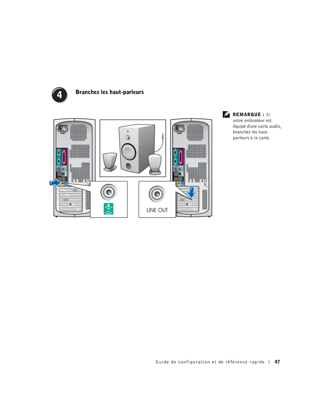 Dell 6T341 manual Branchez les haut-parleurs 