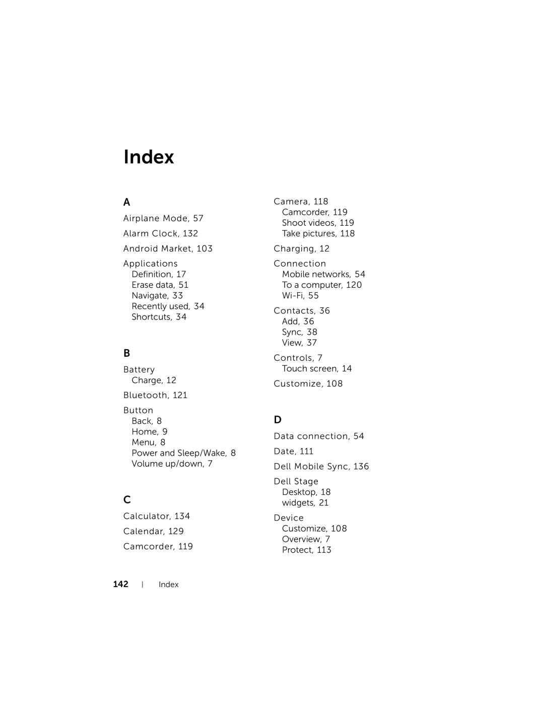 Dell 7 user manual Index 