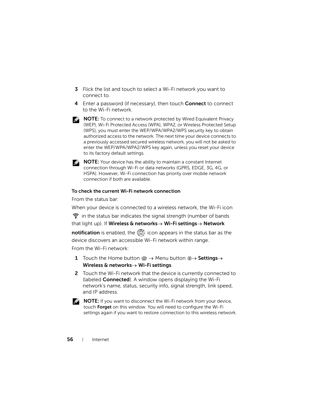 Dell 7 user manual Internet 