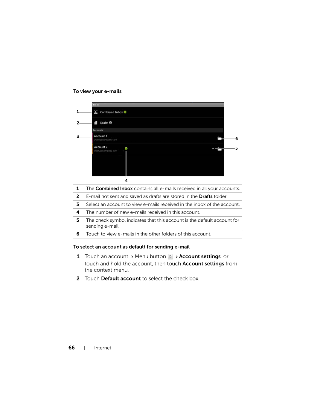 Dell 7 user manual To view your e-mails 