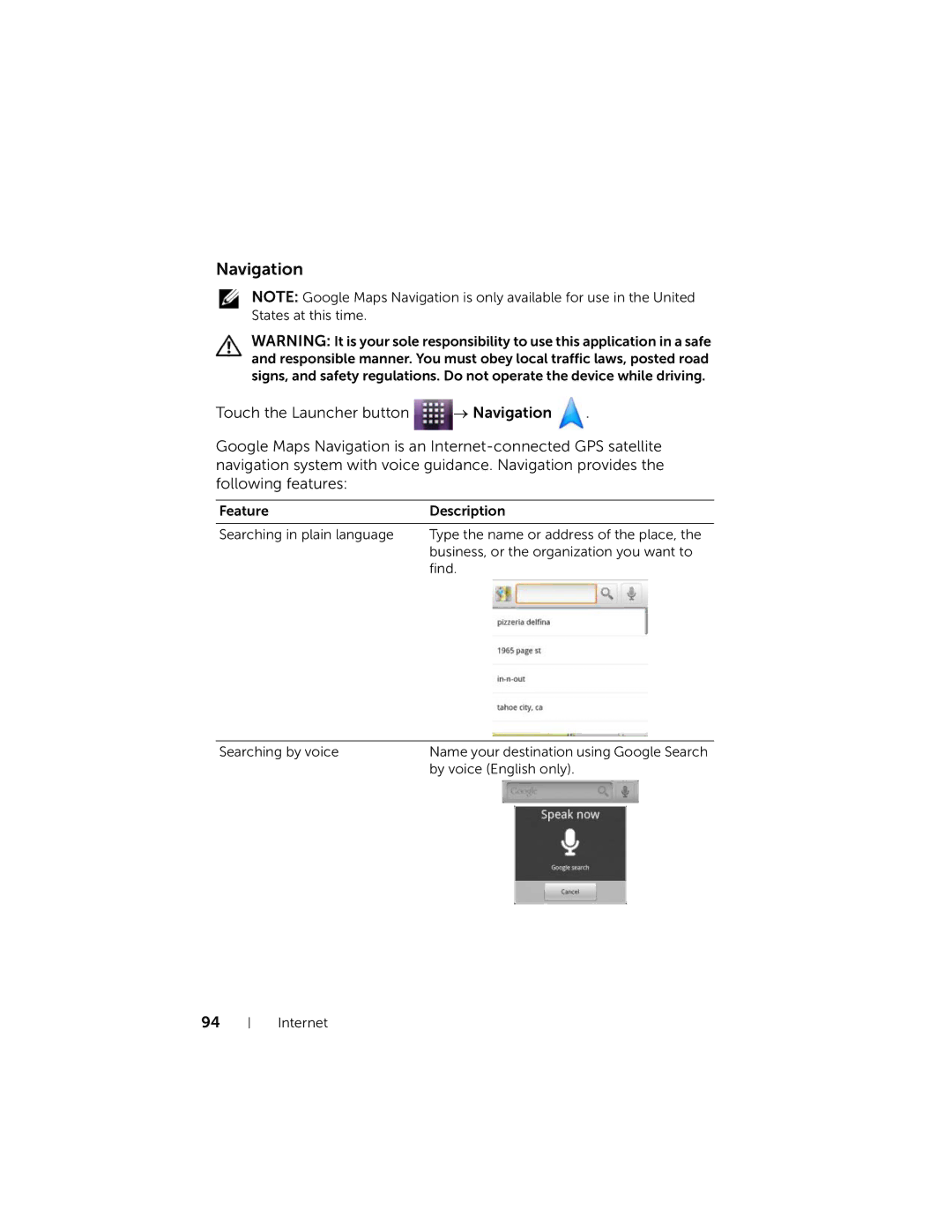 Dell 7 user manual Navigation 