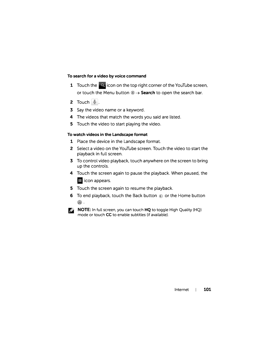 Dell 7 user manual To search for a video by voice command 
