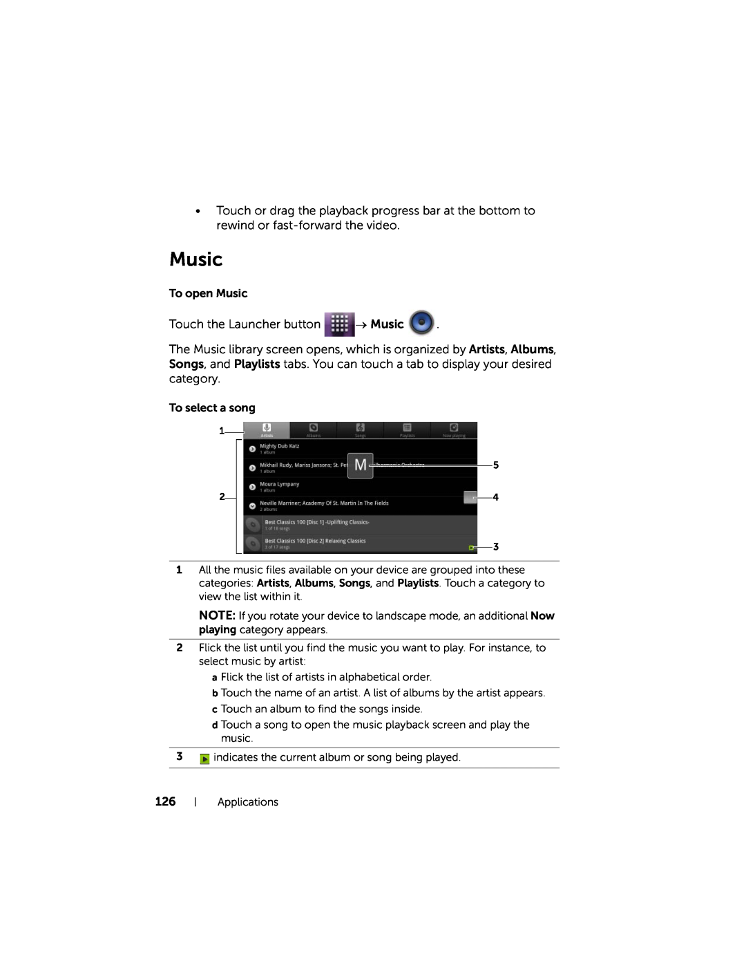Dell 7 user manual Music 