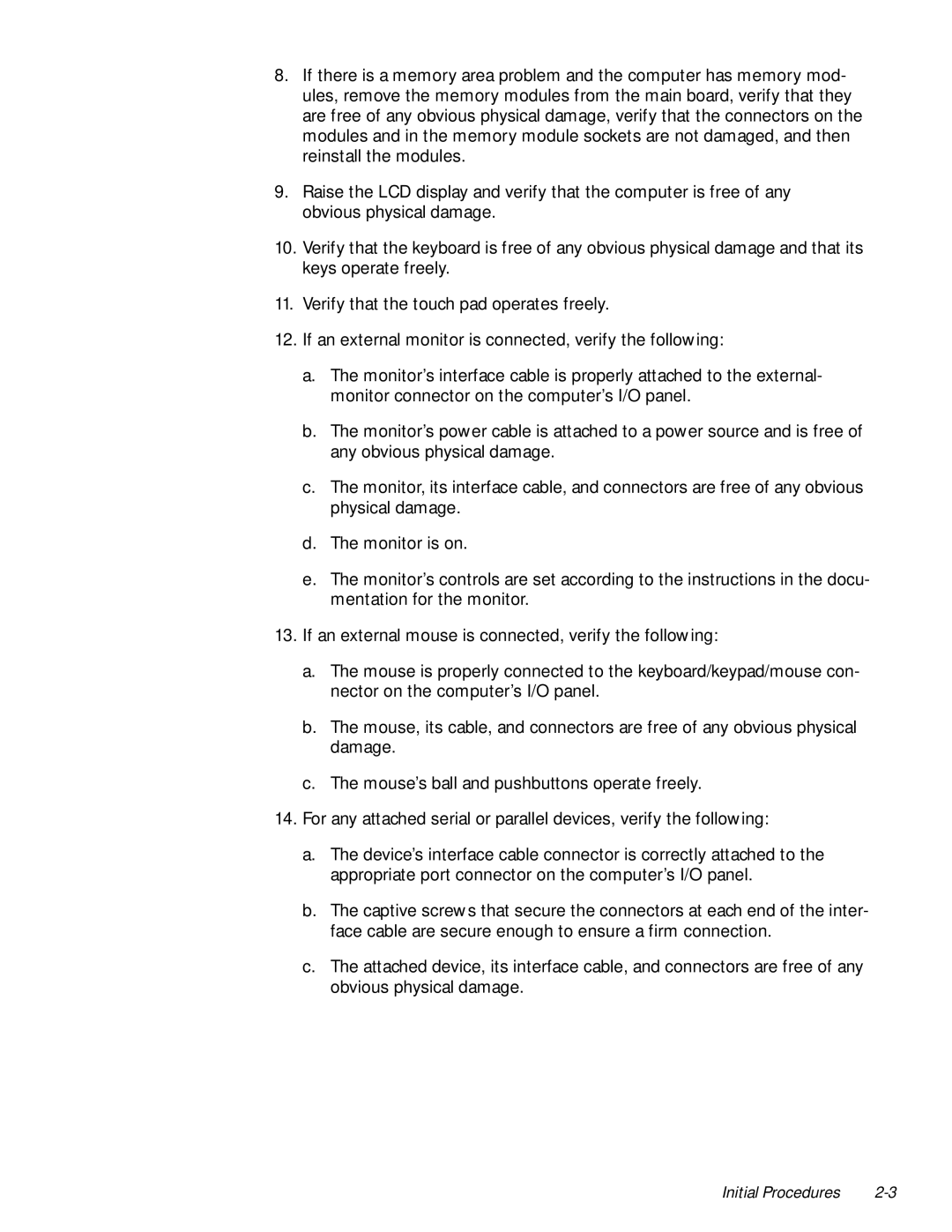 Dell 7000 manual Initial Procedures 