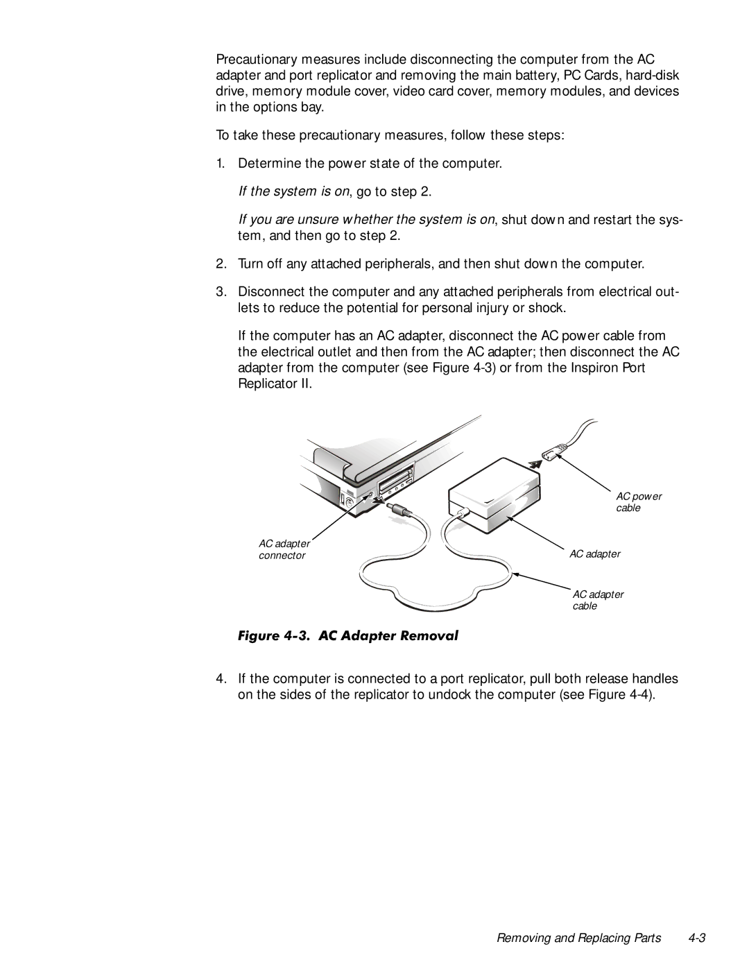 Dell 7000 manual LJXUH$&$GDSWHU5HPRYDO 