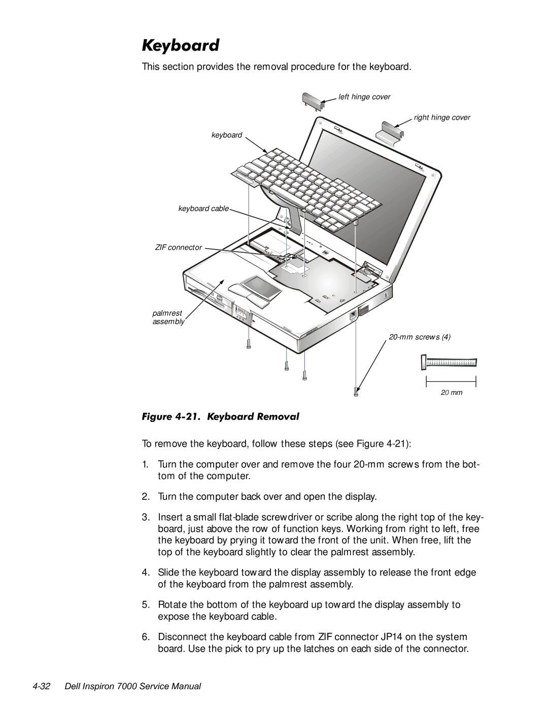 Dell 7000 manual Erdug, LJXUH.H\ERDUG5HPRYDO 