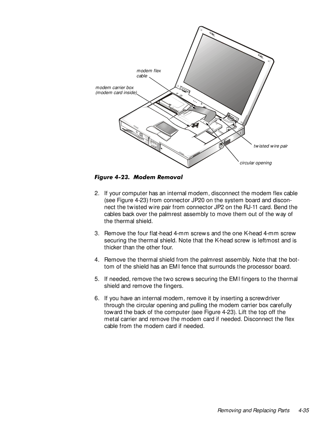 Dell 7000 manual LJXUH0RGHP5HPRYDO 