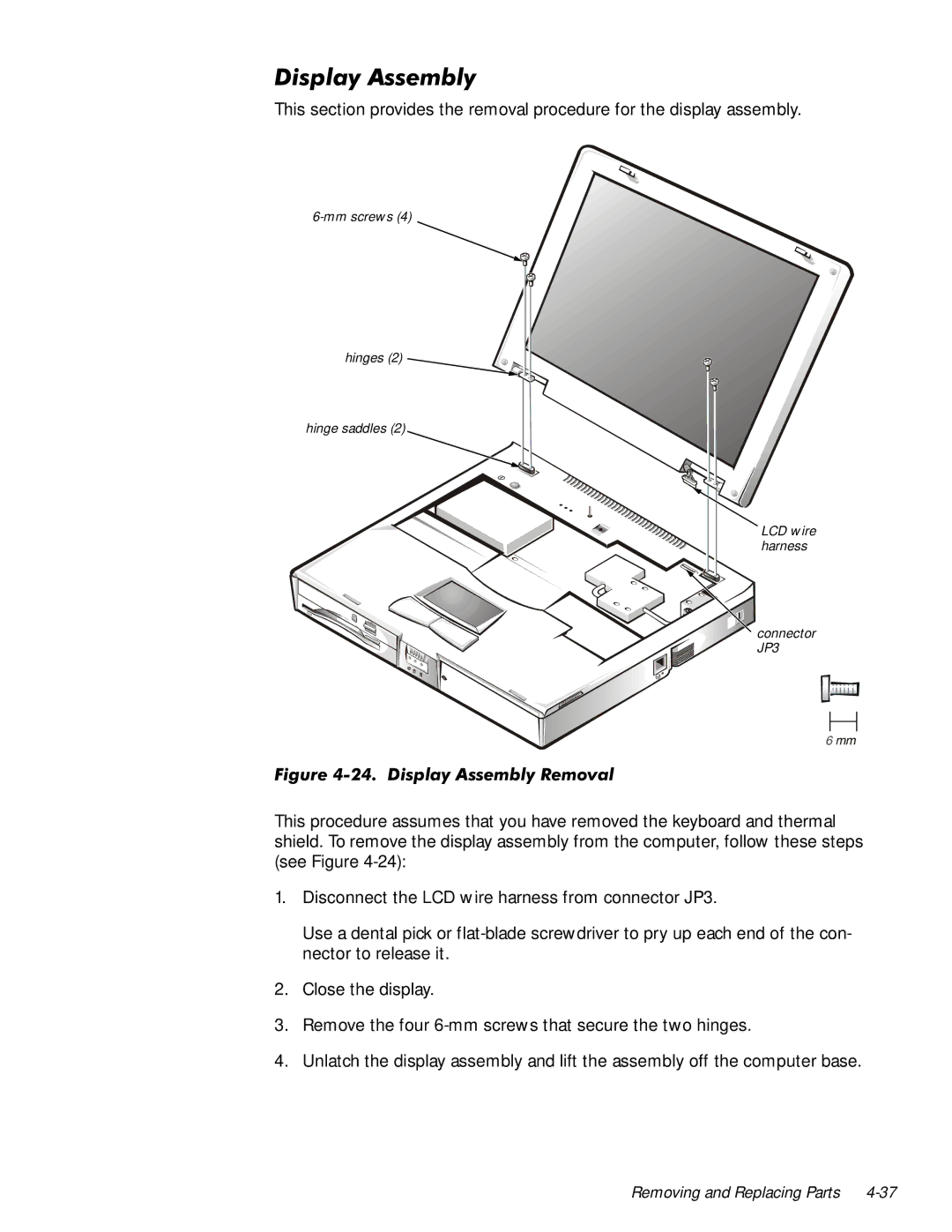 Dell 7000 manual Lvsod\$Vvhpeo, LJXUHLVSOD\$VVHPEO\5HPRYDO 