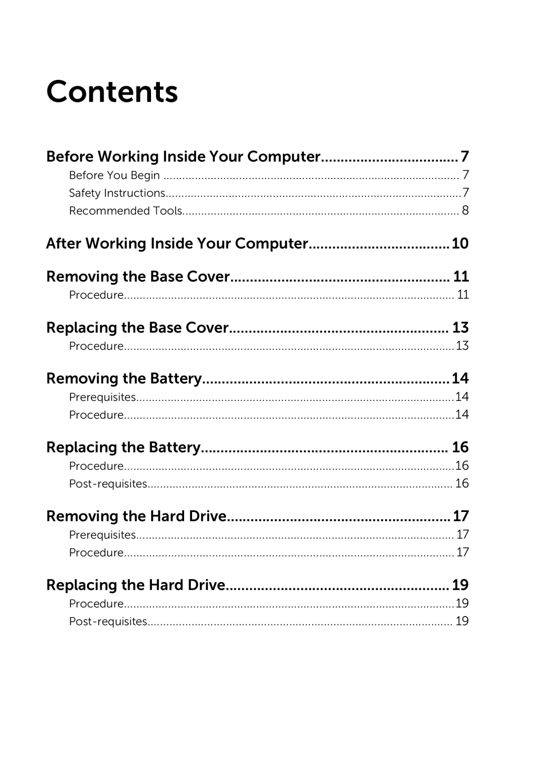 Dell 7000 service manual Contents 