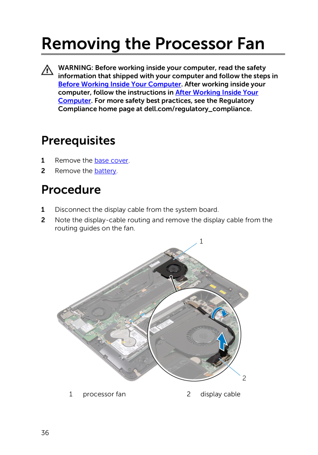 Dell 7000 service manual Removing the Processor Fan 