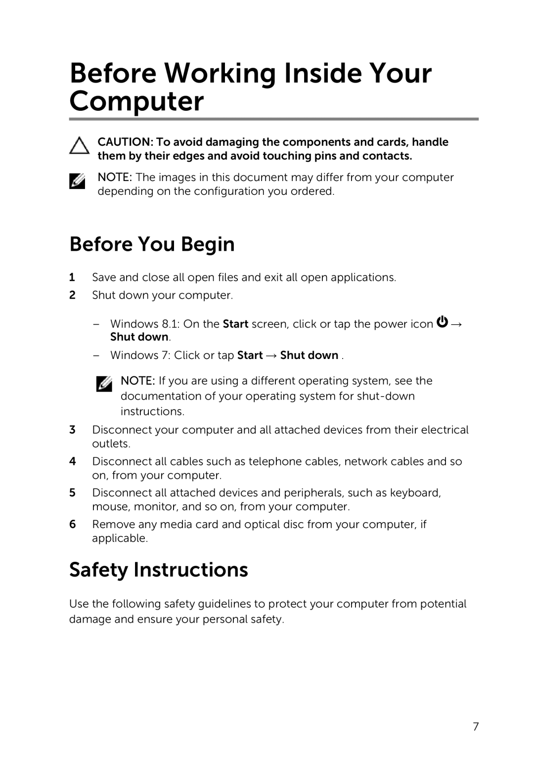 Dell 7000 service manual Before Working Inside Your Computer, Before You Begin 