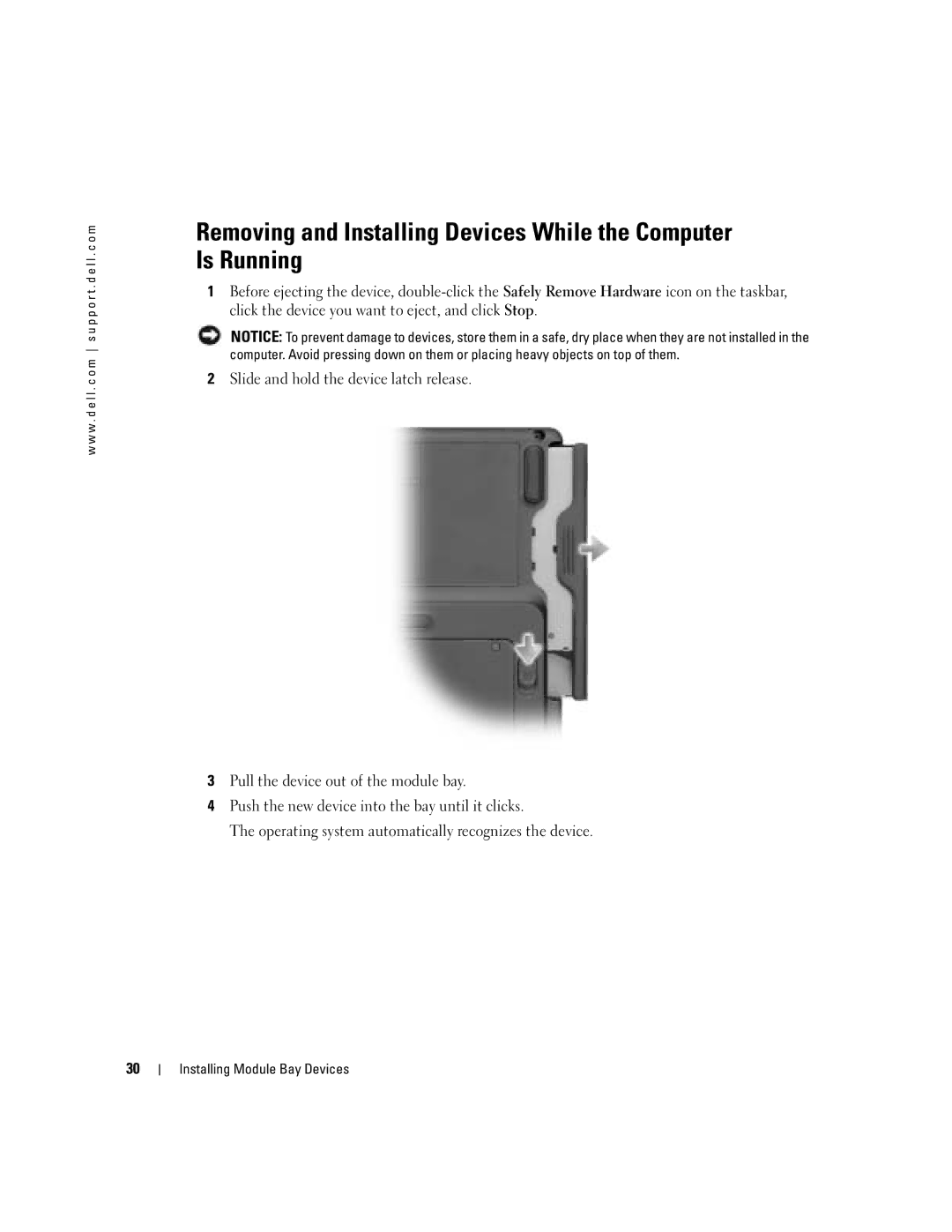 Dell 700M PP07S owner manual Installing Module Bay Devices 