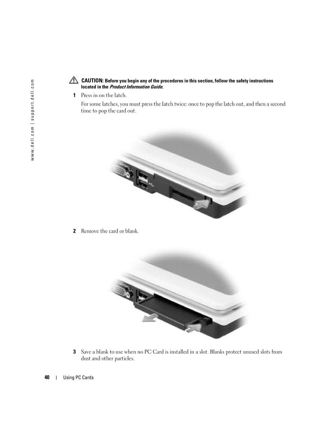 Dell 700M PP07S owner manual Using PC Cards 