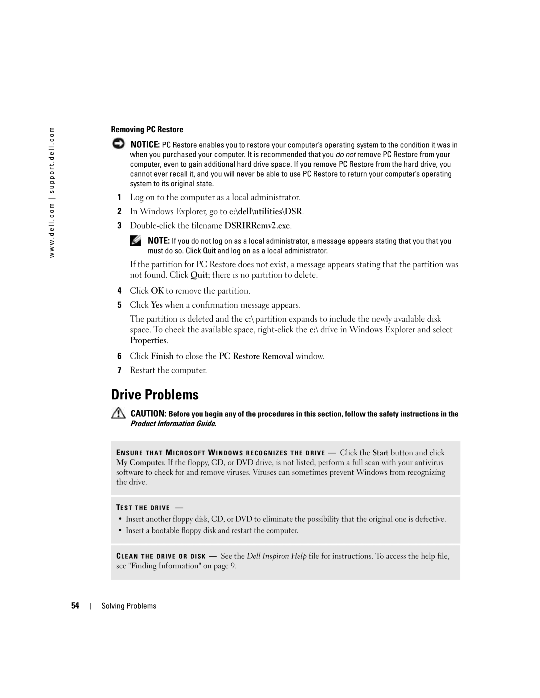 Dell 700M PP07S owner manual Drive Problems 