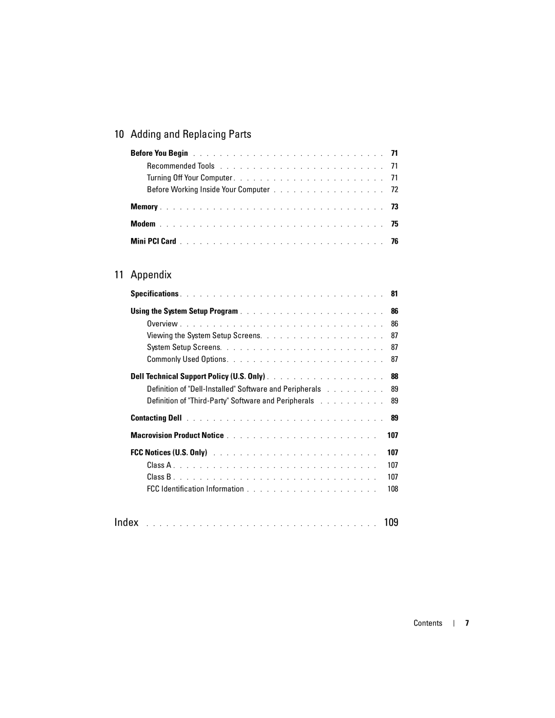 Dell 700M PP07S owner manual Adding and Replacing Parts, Before Working Inside Your Computer 