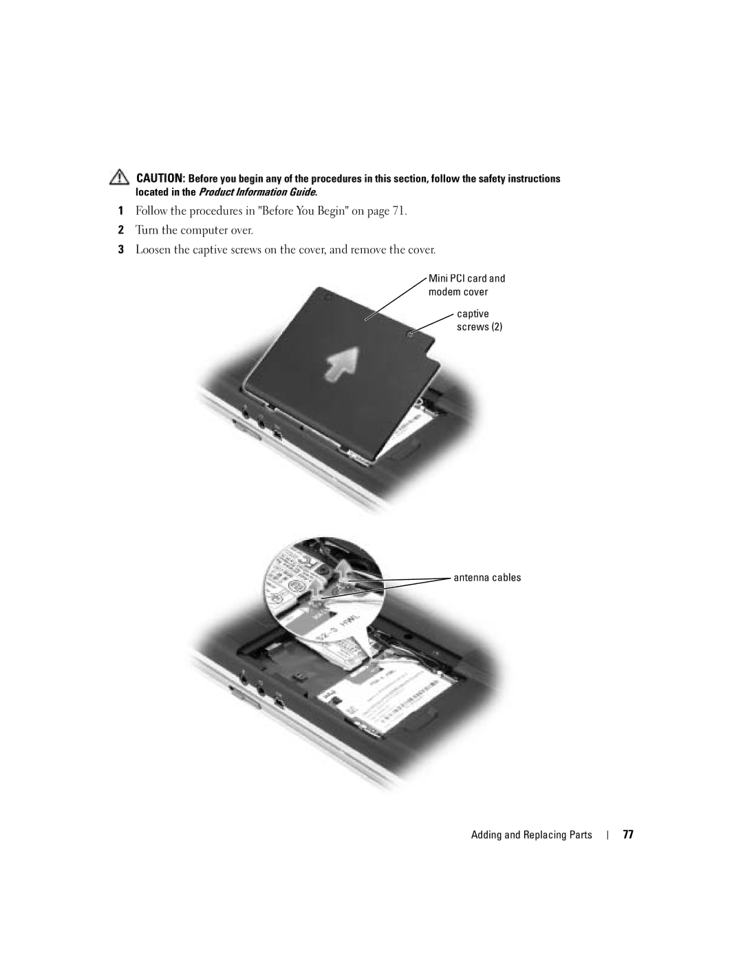 Dell 700M PP07S owner manual Antenna cables 