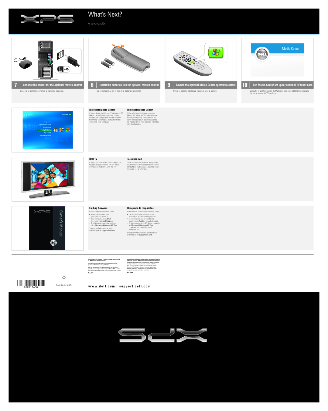 Dell 710 manual What’s Next?, See Media Center set up for optional TV tuner card 