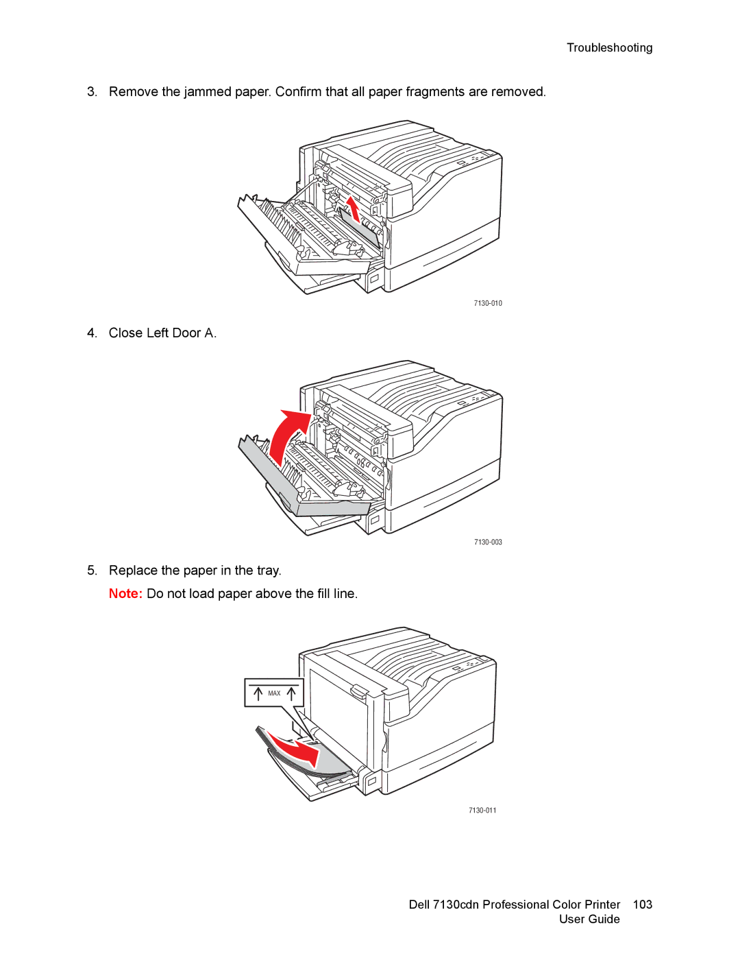 Dell 7130cdn manual Close Left Door a 