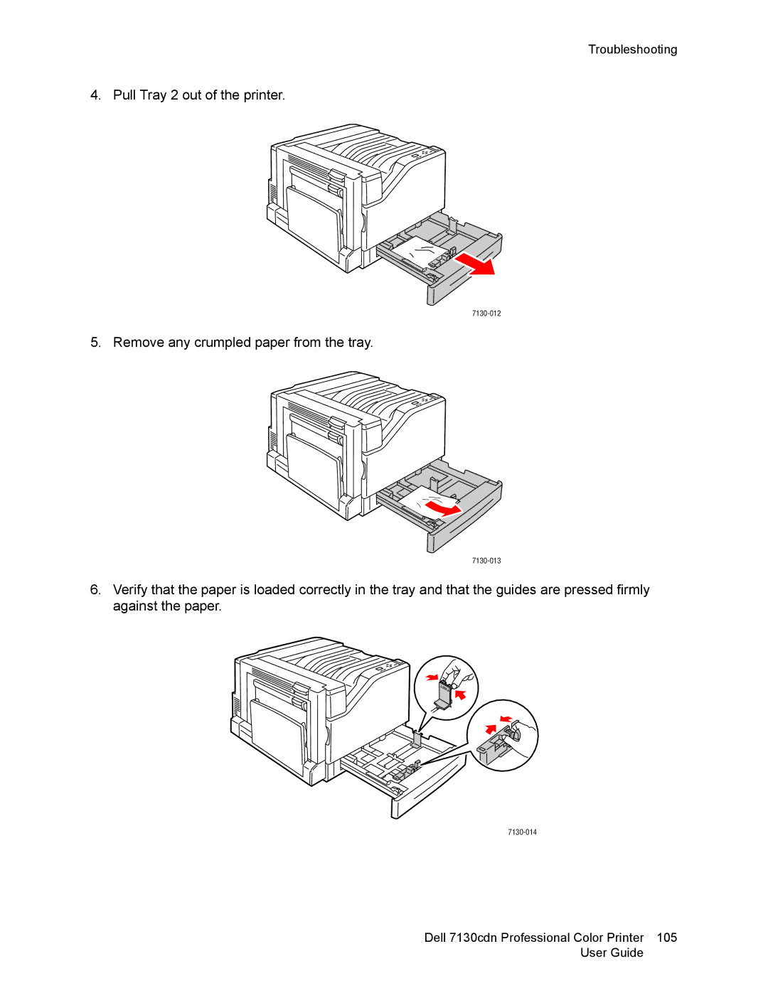 Dell 7130cdn manual Pull Tray 2 out of the printer 